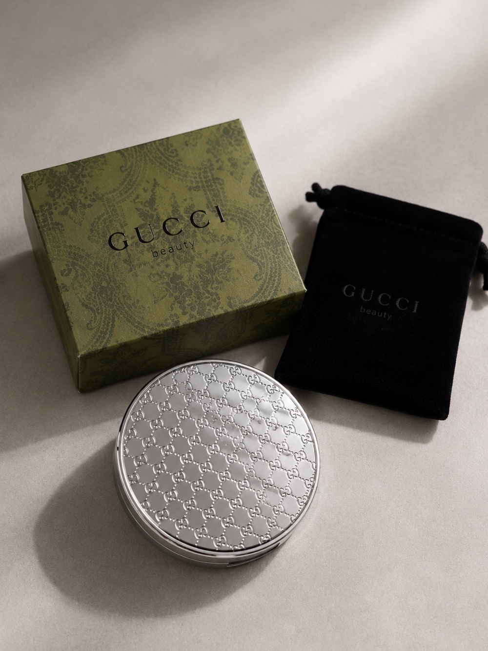 Gucci Beauty GG Monogram Compact Mirror VIP Gift w/ Box & Dust Bag